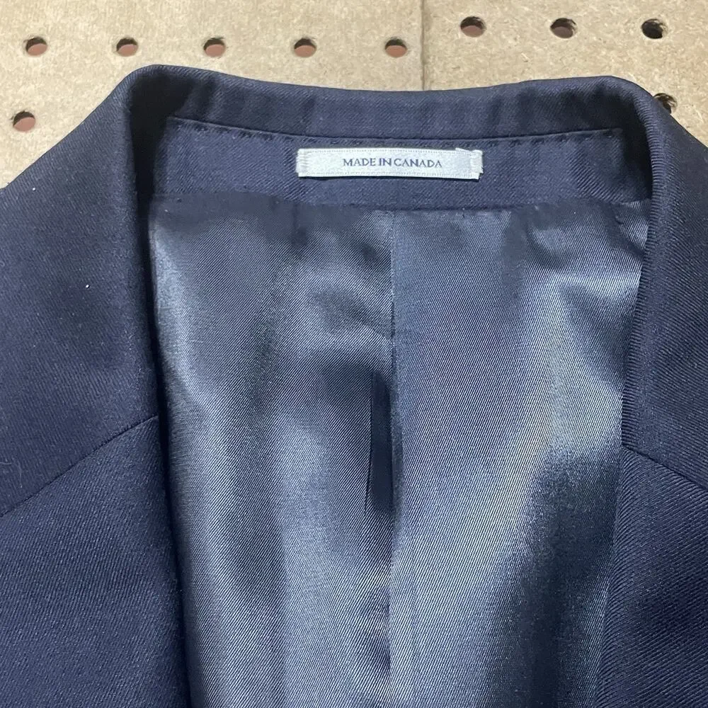 Peter Millar Suit Mens 40 S Navy 2pc Wool Blazer Pants 37x30 Modern Canada MINT